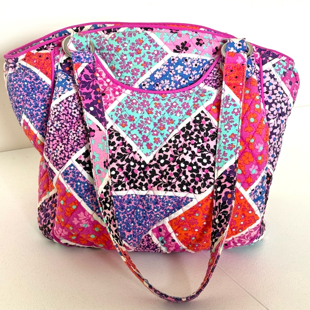 Vera Bradley Glenna Modern Medley Shoulder Bag Purse Satchel Quilted - Picture 2 of 7